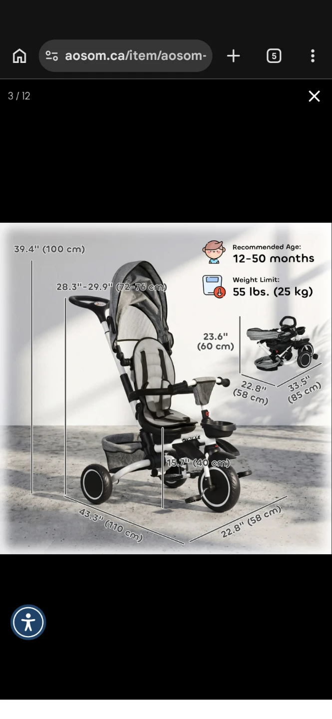 Aosom 6-in-1 Baby Tricycle - photo 3