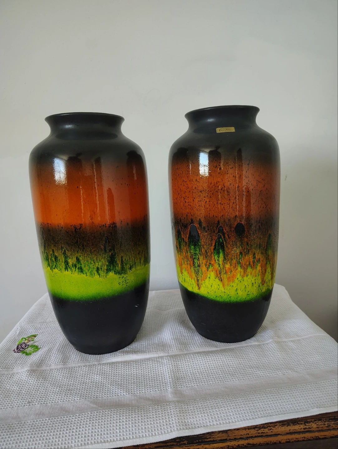 Two Vintage West German Pottery Vases