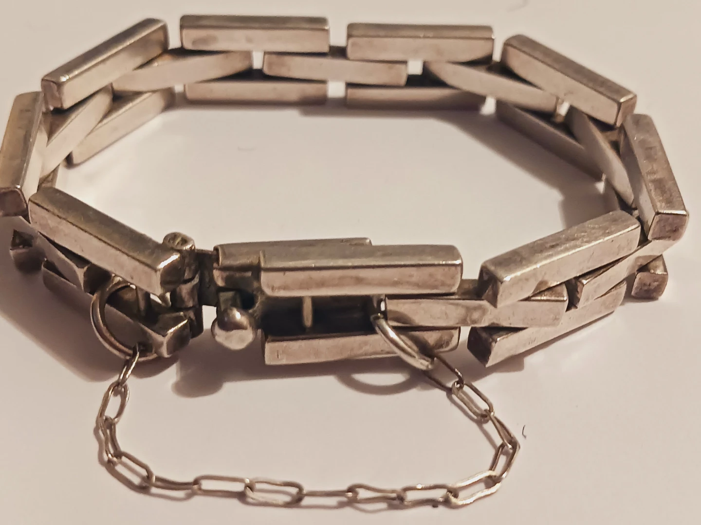 Taxco Mexico 925 Sterling Silver Solid Link Bracelet - photo 2