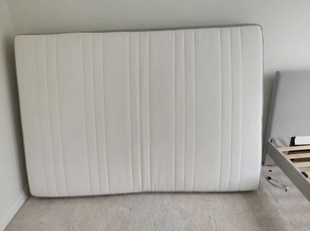 Grey Upholstered Bed Frame and Mattress - photo 2