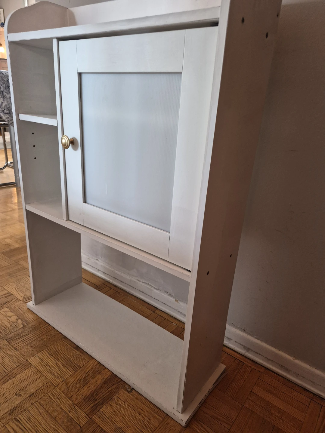 White Wall Vanity Shelf with Cabinet - photo 5