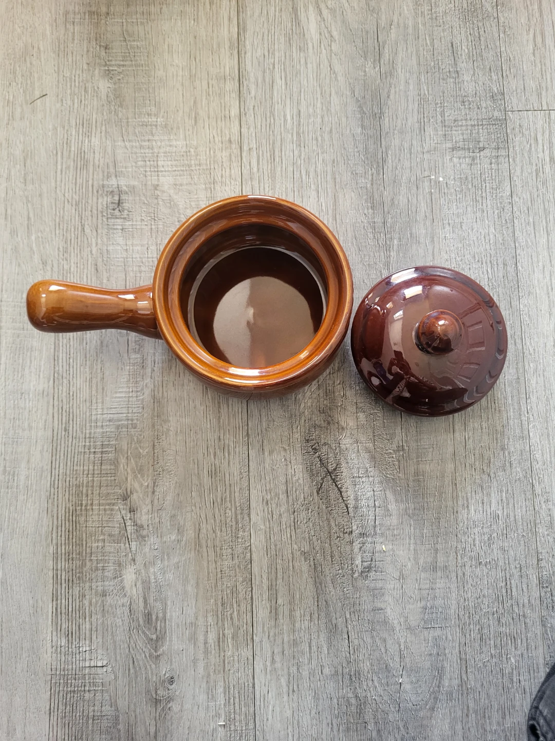 Brown Ceramic Soup Crock with Lid - photo 3