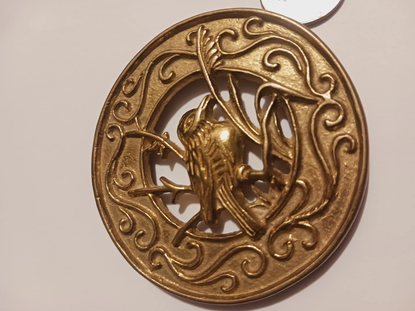 Vintage Brass Bird Medallion Home Decor - photo 3