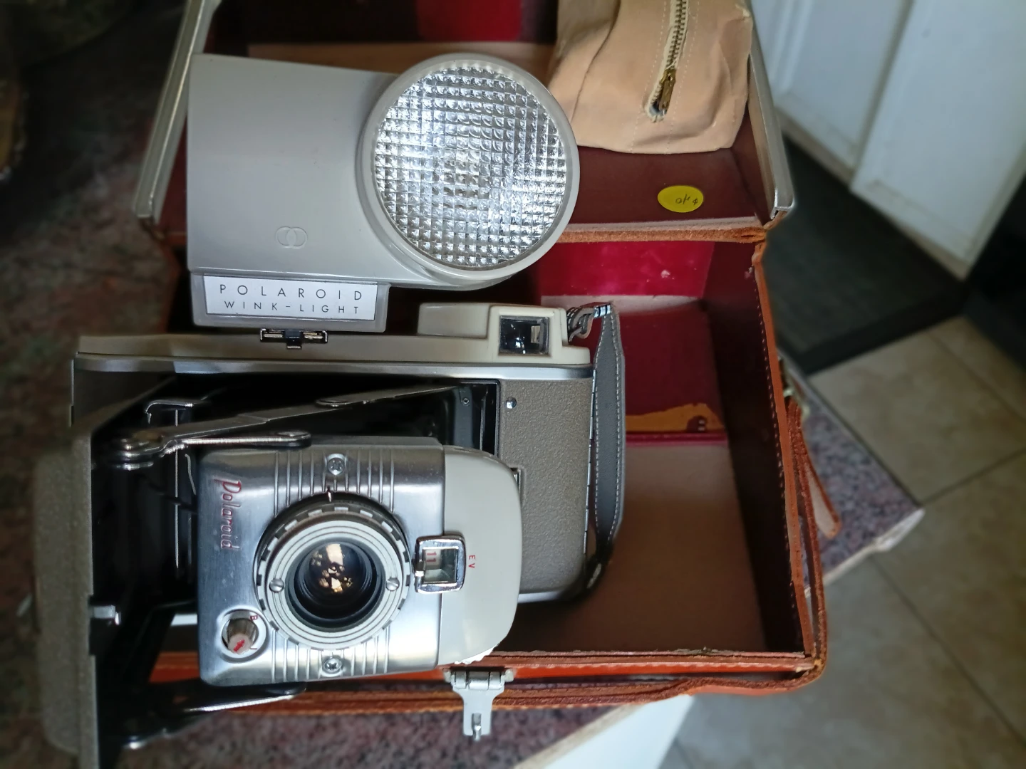 Vintage Polaroid Camera Set with Carrying Case
