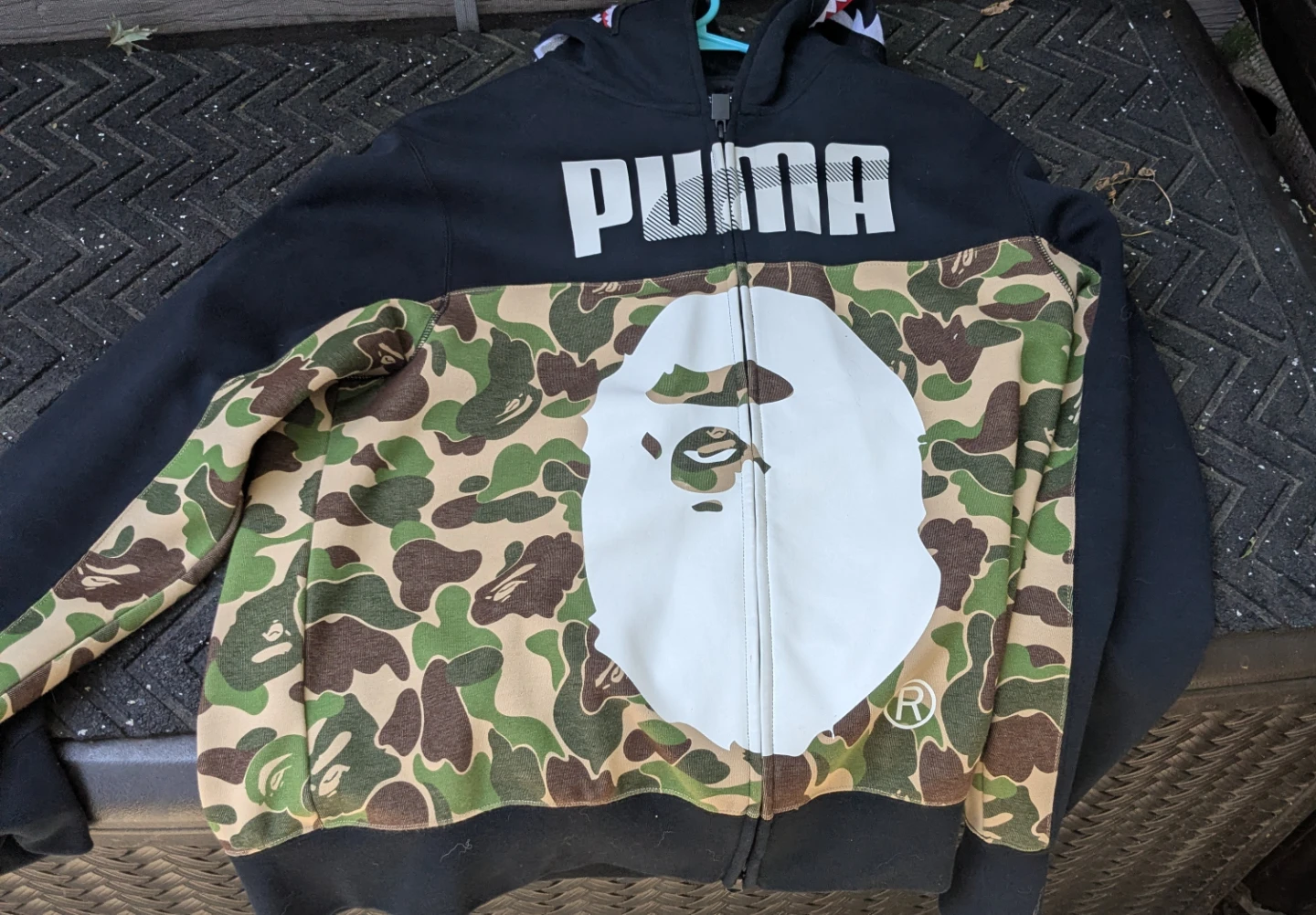Puma × BAPE camo shark full zip hoodie A Bathing Ape Size xl