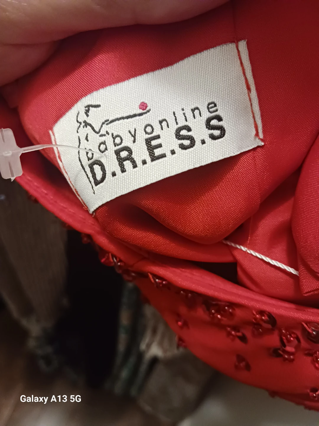 Red beaded formal gown - photo 2