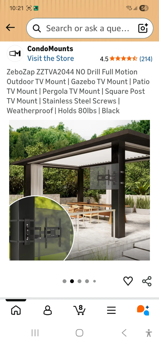 CondoMounts ZeboZap Outdoor TV Mount - photo 2
