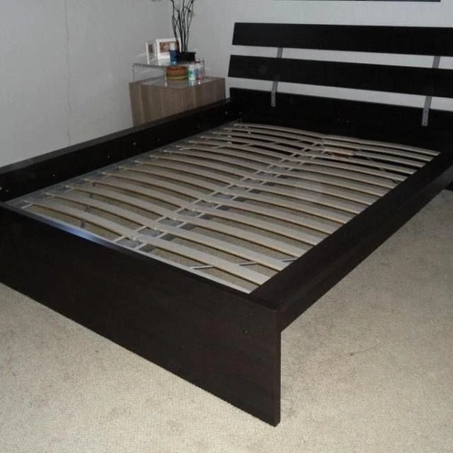 IKEA HOPEN Queen Bed Frame – Dark Brown / Black-Brown - photo 3