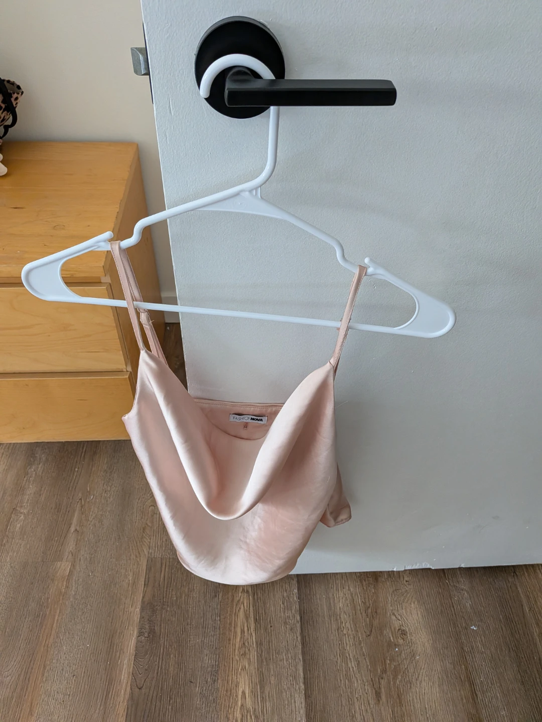 Fashion Nova satin cowl neck top