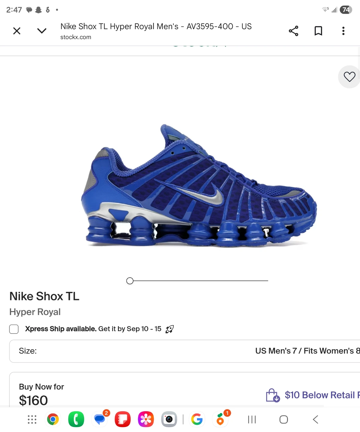Nike Shox TL Hyper Royal Sneakers