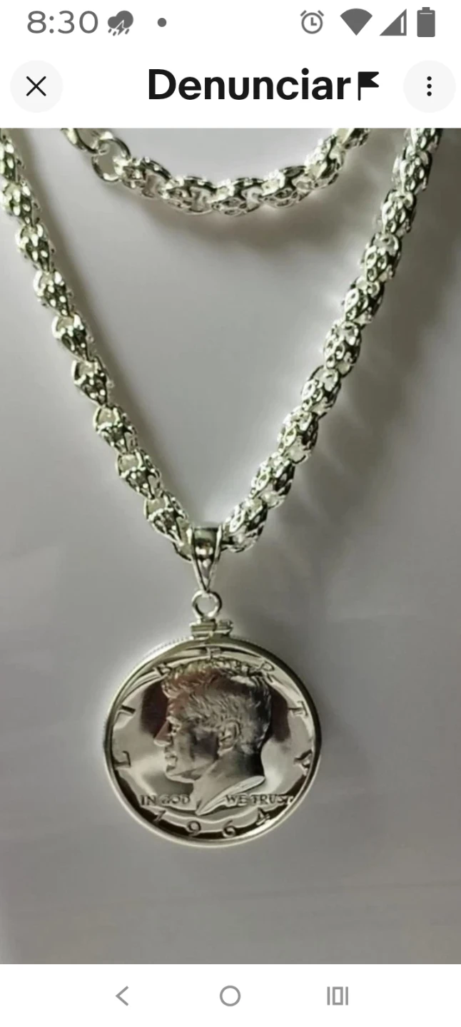 1964 Kennedy Half Dollar Coin Necklace