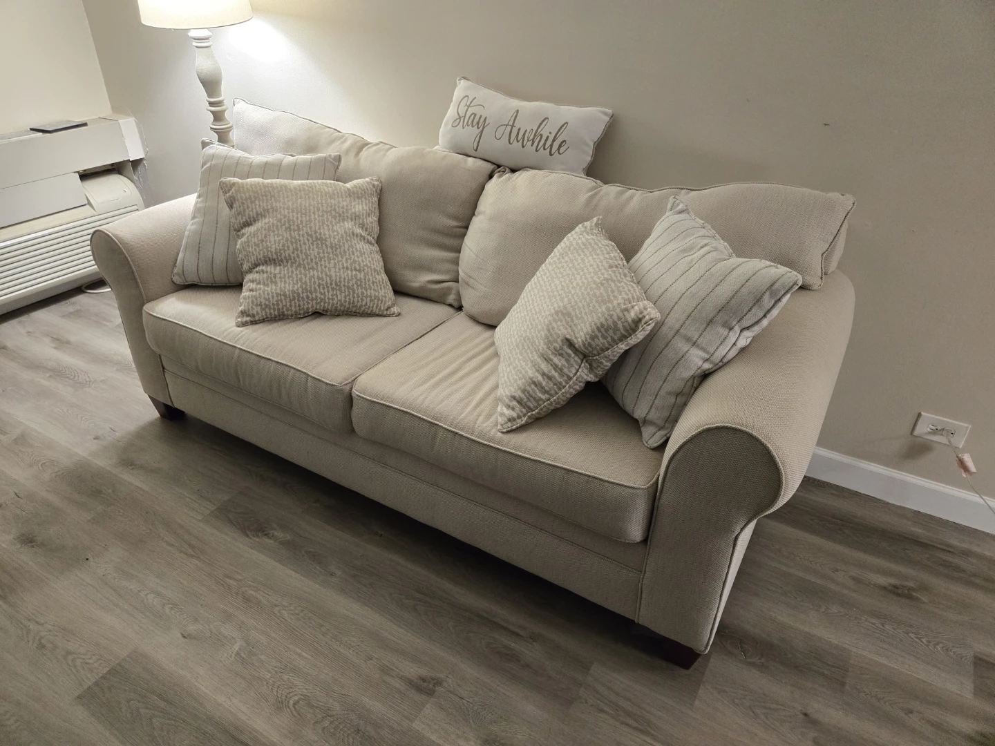 Beige Upholstered Sofa - photo 2