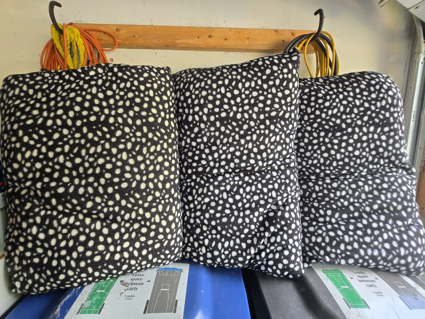Set of 3 Black and White Patterned Pillows