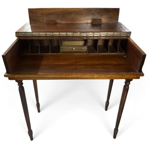 Antique Edwardian Solid Mahogany Spindle Desk - photo 5