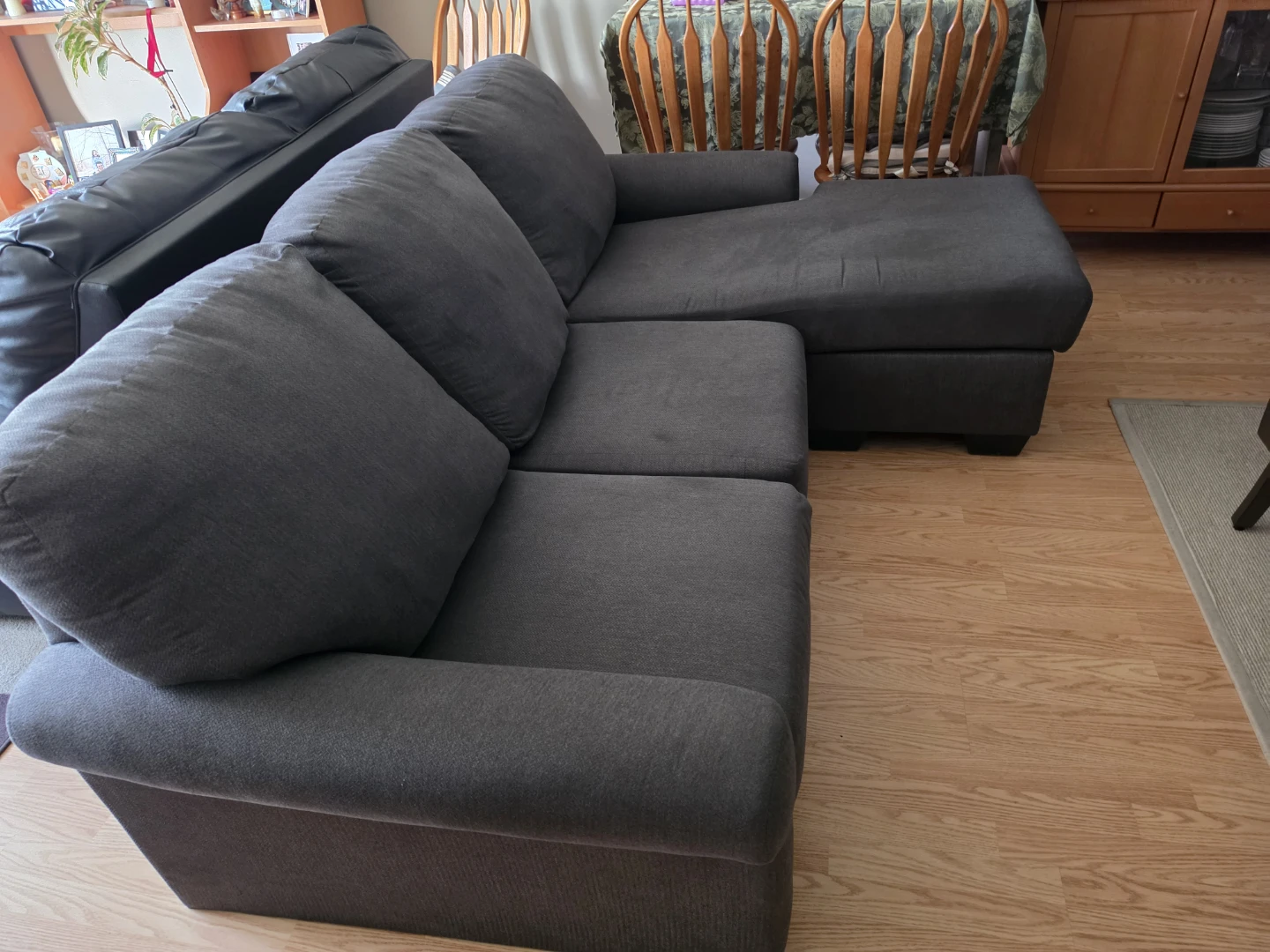 Dark Grey Sectional Couch with Chaise - photo 4