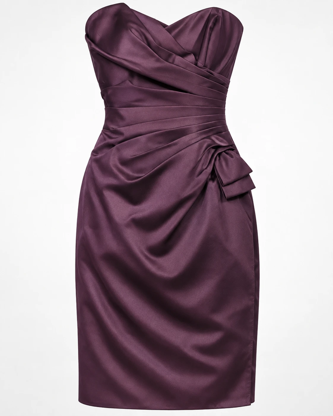 Sophia Tolli Strapless Purple Satin Dress
