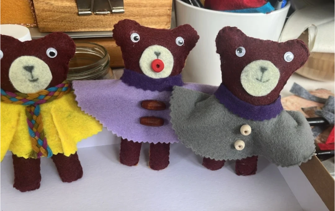 Handmade Felt Bears and Birds - photo 3