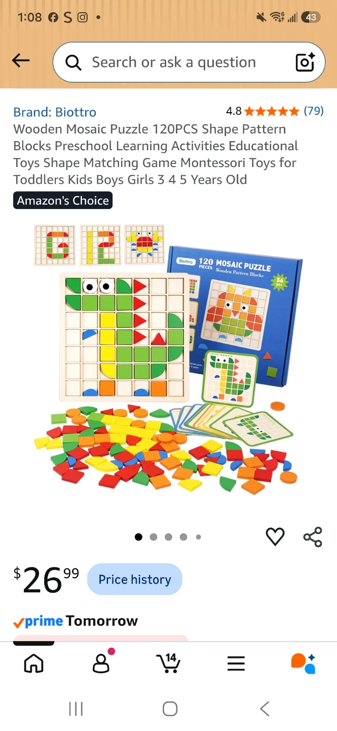Biottro Wooden Mosaic Puzzle 120 Pieces - photo 2