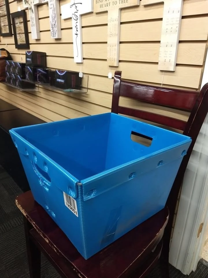 Blue Corrugated Plastic Storage Bin (5 Available)