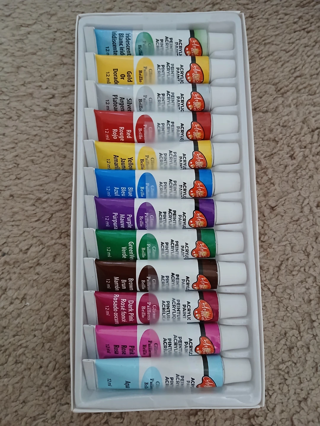 Artist Series Glitter Acrylic Paint Set - 12 Pack