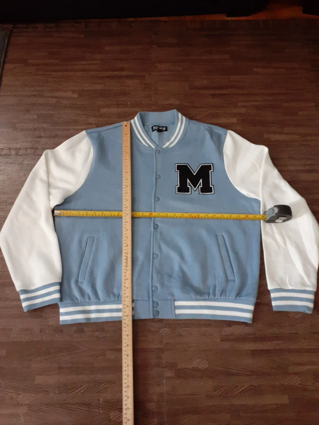 Pop Man Varsity Jacket Baby Blue NEW