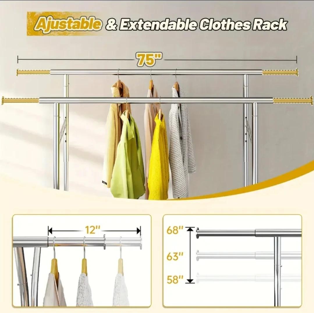 Brand bew in box Heavy Duty Adjustable Extendable Clothes Rack - photo 4