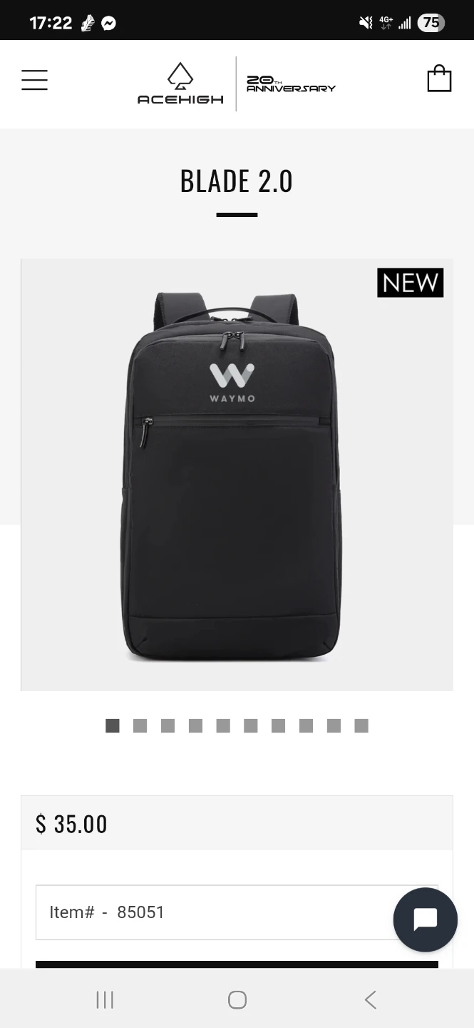 Acehigh Black The Blade Laptop Backpack (Brand New)