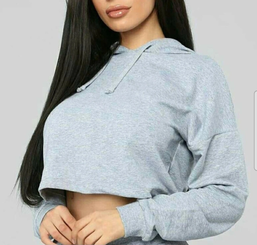 New Grey Cropped Hoodie from Fashion Nova
