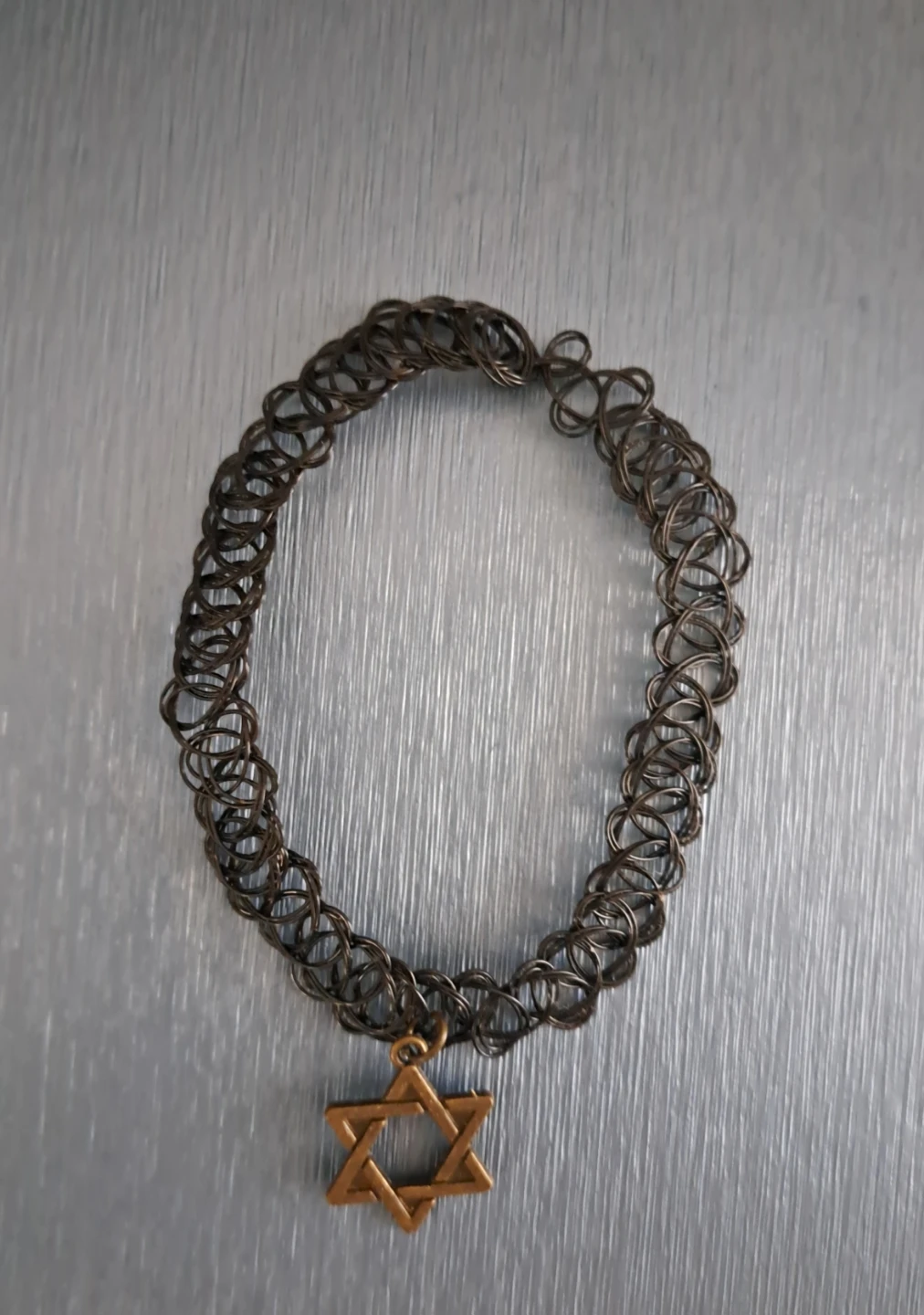 Black Star of David Tattoo Choker Necklace