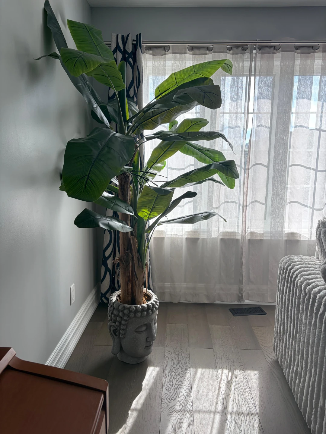 Artificial Banana Leaf Plant in Buddha Planter