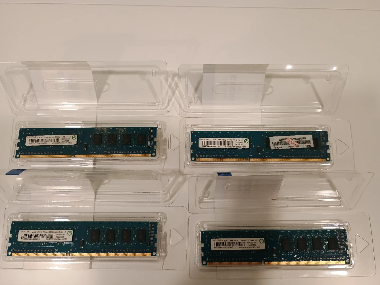 4x Ramaxel 4GB DDR3 1600MHz RAM Modules