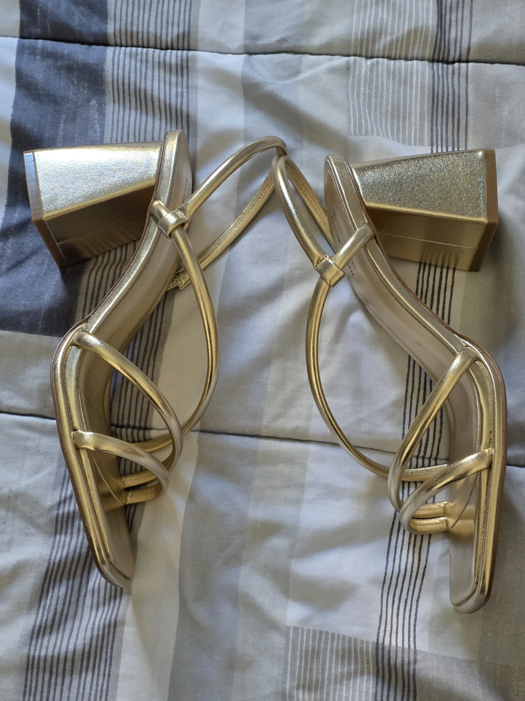 Gold block sandals from Spring - photo 3