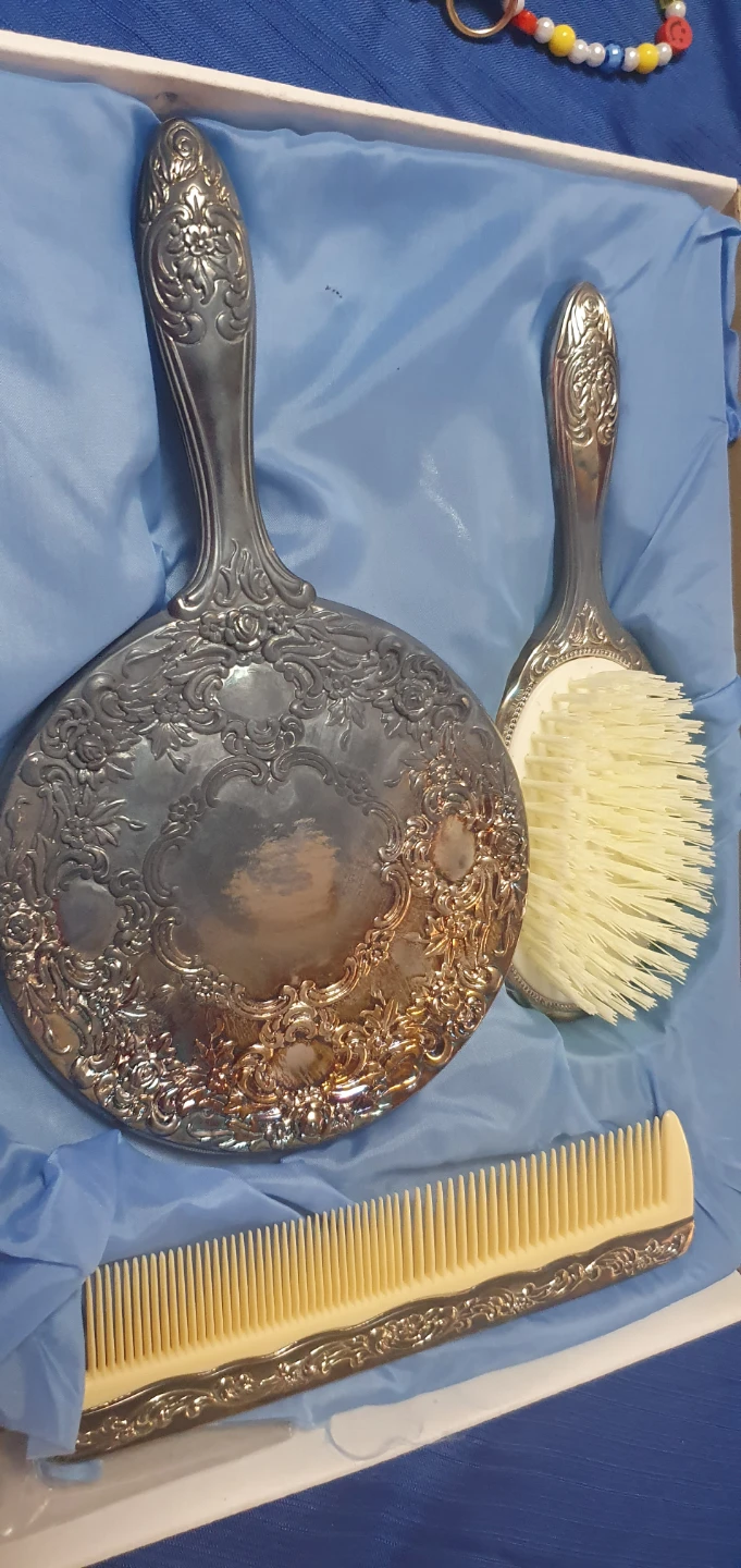 3-Piece Silver-Plated Vanity Set - photo 4