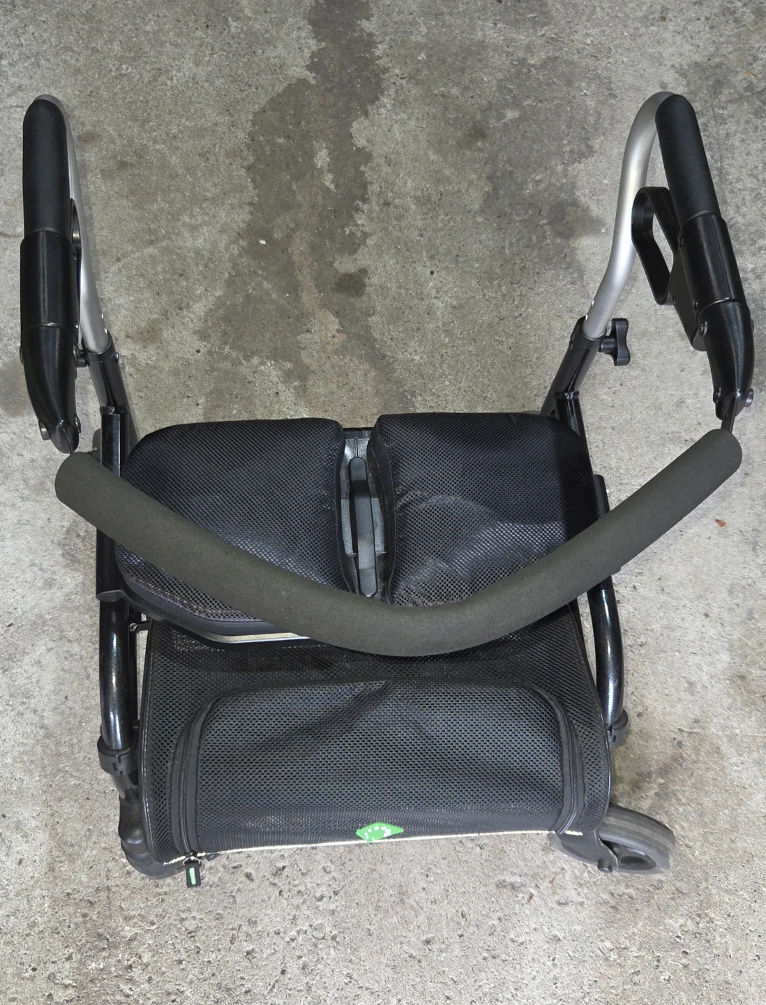Black Rolling Walker with Seat and Storage - photo 2