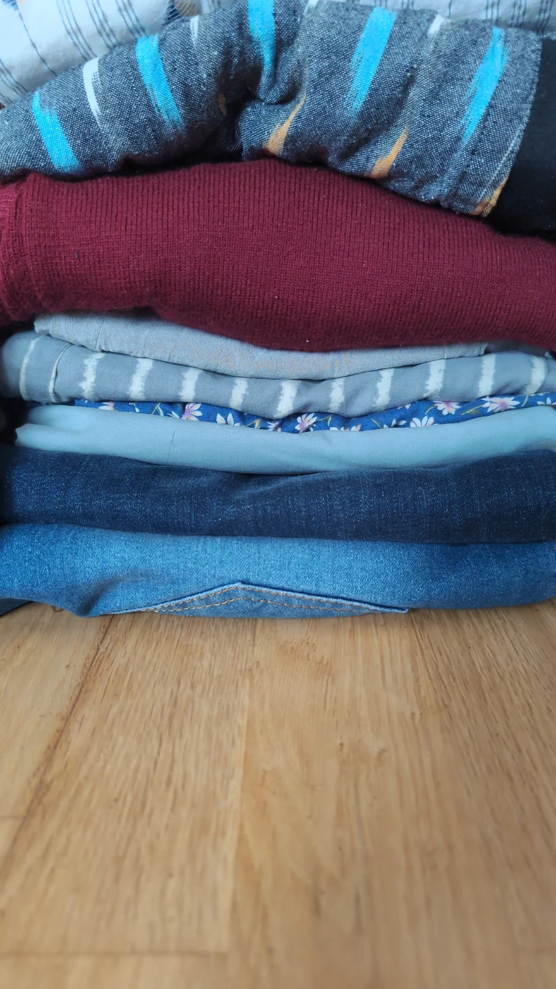 Free women assorted Stack of Clothing (mostly pants and jeans)