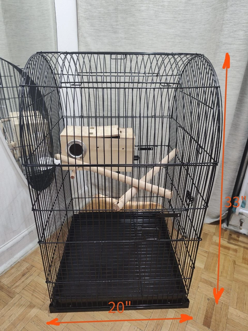 55" Large Rolling Bird Cage with Stand & Wheels - 20"x20" Flight - photo 2