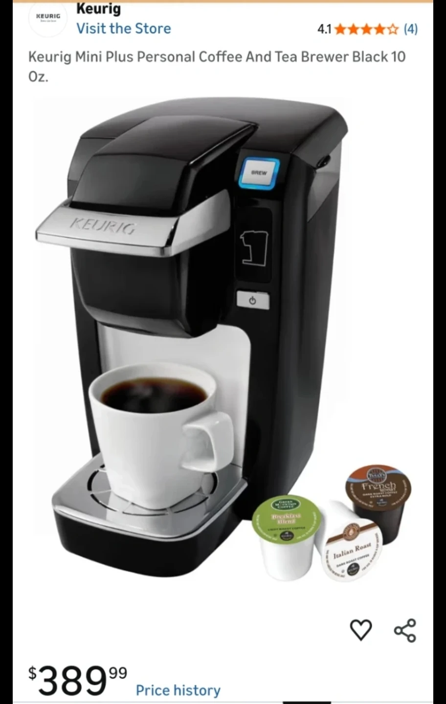 Keurig Mini Plus Personal Coffee Maker 🏈