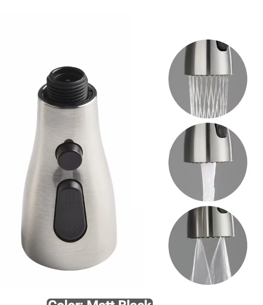 Chrome Kitchen Faucet Sprayer Head with 2 Modes - photo 3