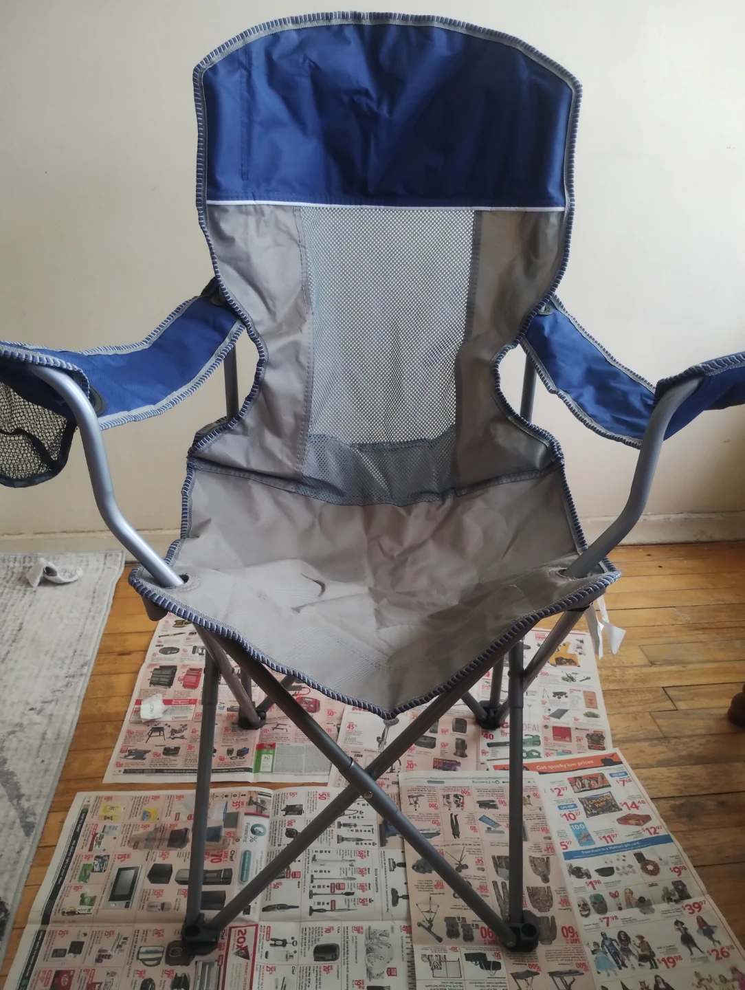 Ozark Trail Folding Camping Chair with Cup Holder –$10