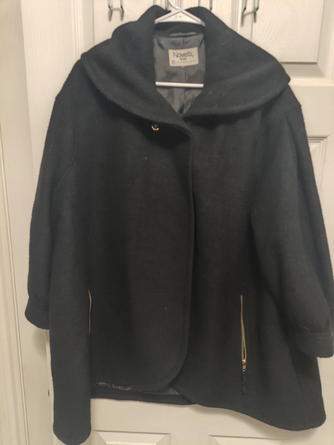 Novelti Laura Plus Black Wool-Blend Coat
