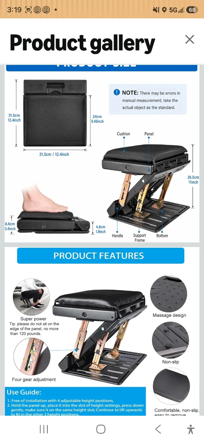 Adjustable Ergonomic Footrest - photo 3