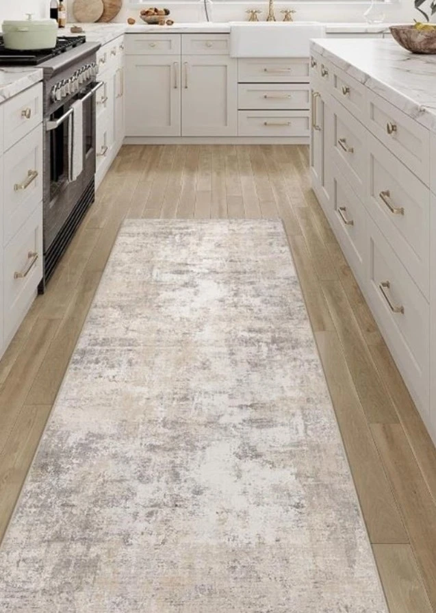 Distressed Pattern Runner Rug 2×7