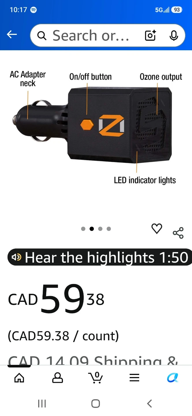 ScentLok OZ Radial Vehicle Ozone Generator