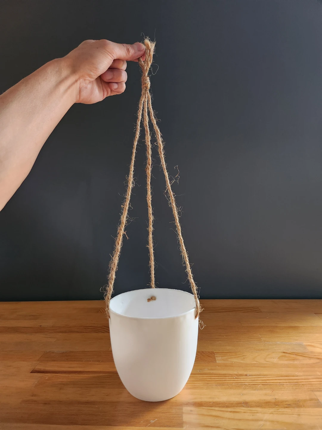 Hanging Planter Plastic White