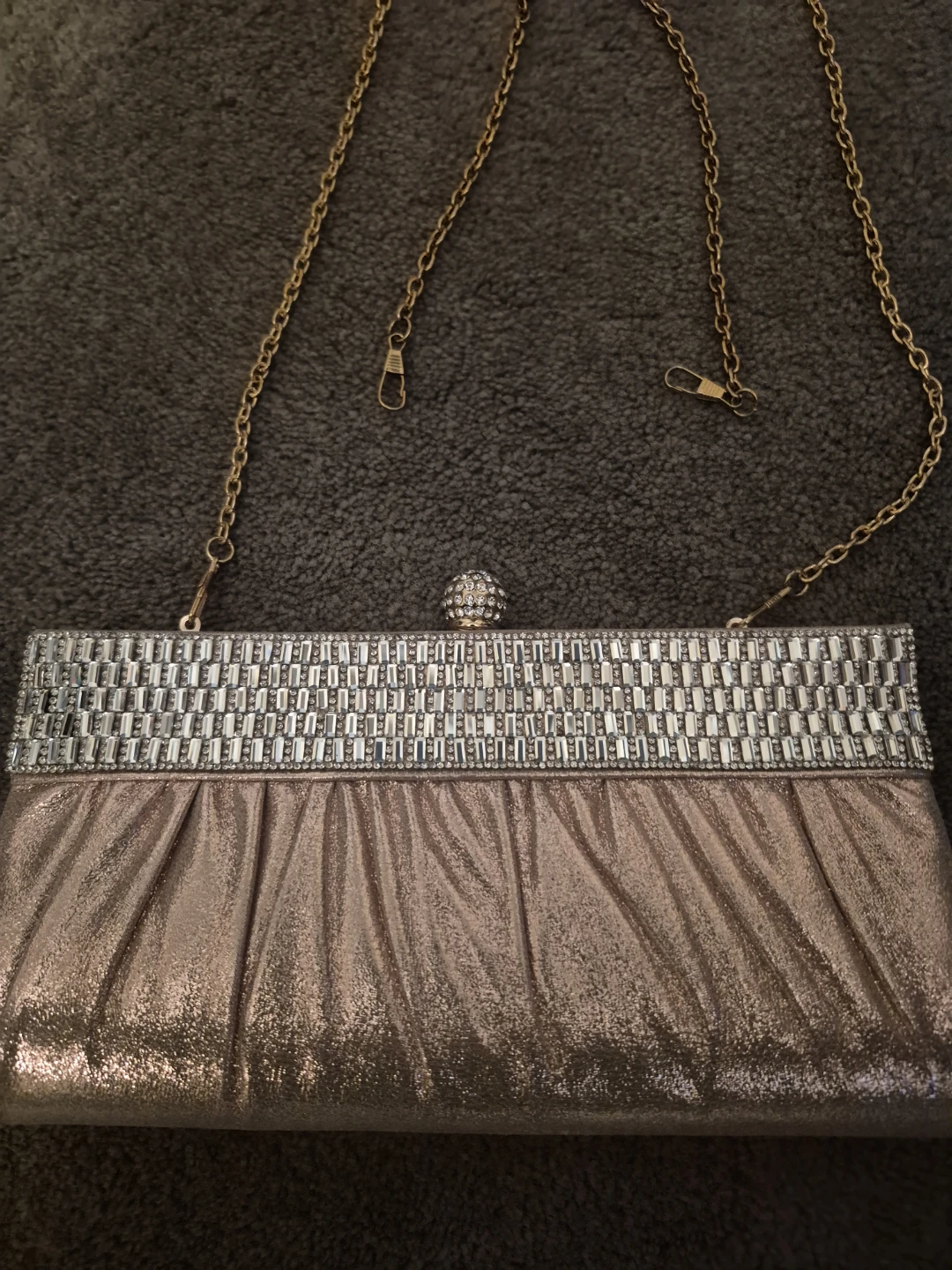 Rose Gold Rhinestone Clutch Bag