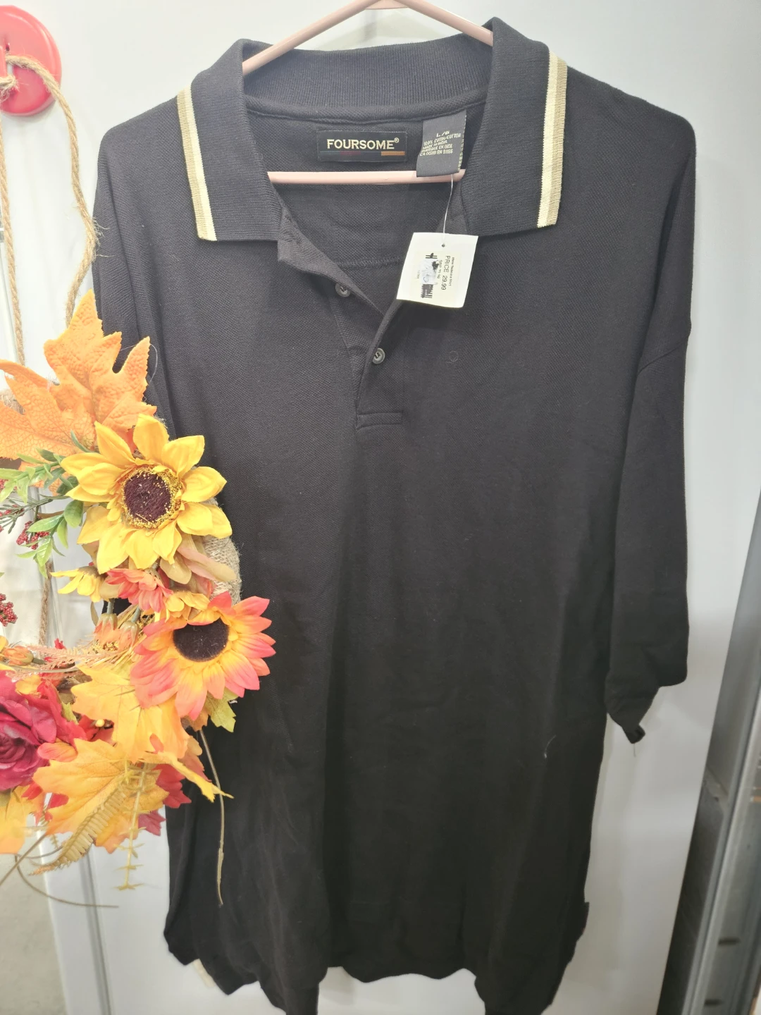 Foursome Men's Black Polo Shirt Large