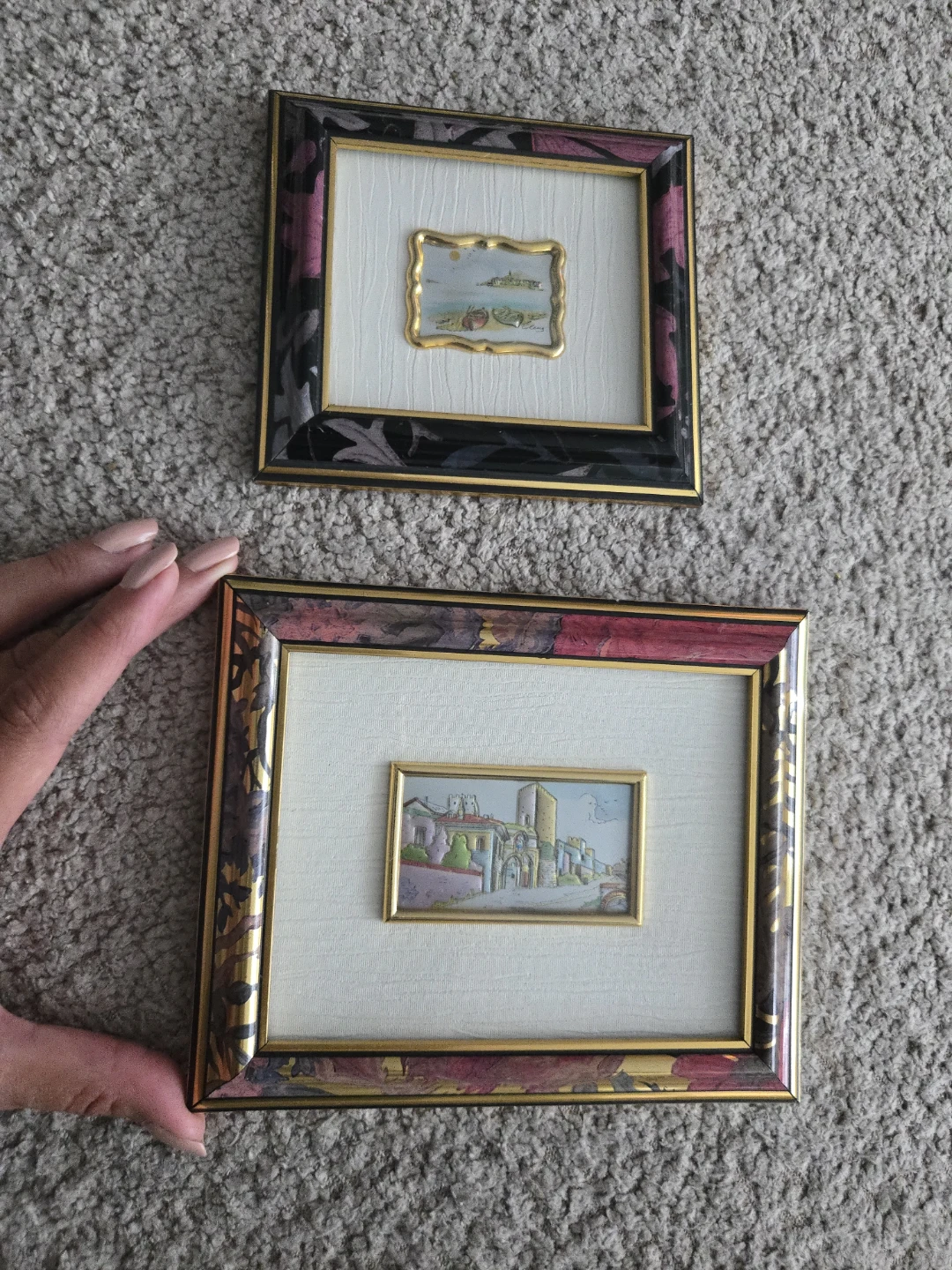Vintage Italian miniature pressed metal art