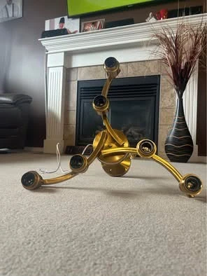 5-Light Gold Chandelier with Glass Shades