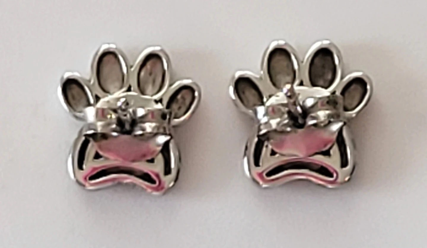 People's Paw Print Earrings Sterling Silver - photo 4