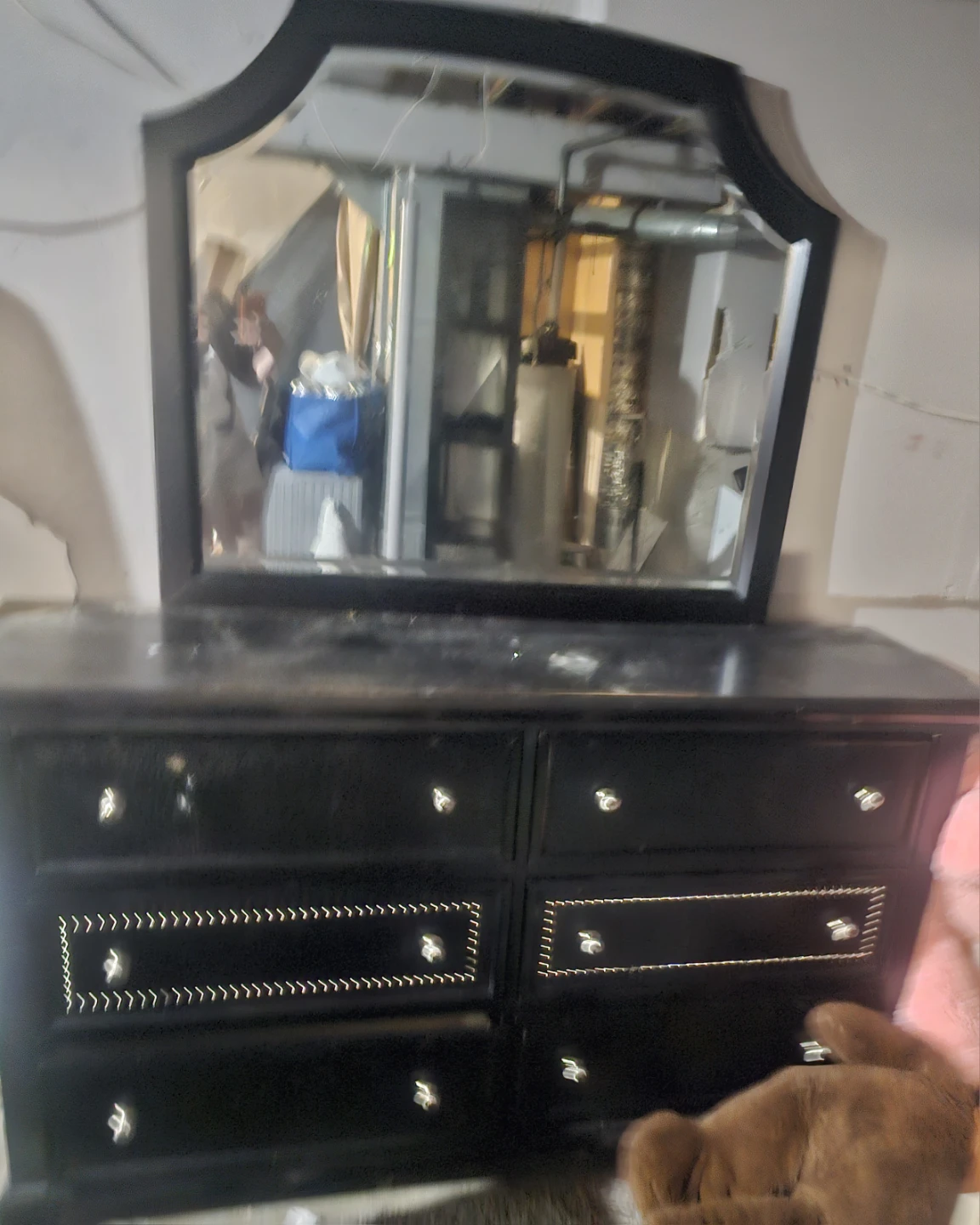 Black Dresser with Matching Mirror